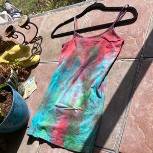 Tie-Dye Spaghetti Strap Dress - Multicolor